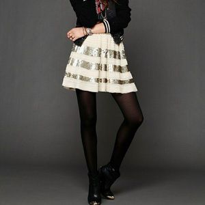 Free People Chiffon tiered Sequin Skirt